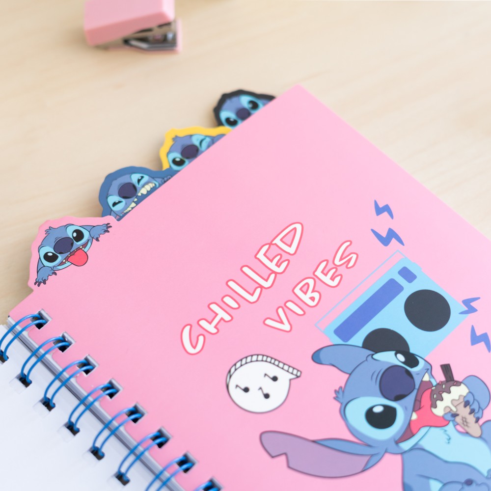 Quaderno Appunti A5 Disney (Stitch) Taccuino con Anelli Bullet Journal Puntinato Diviso in Sezioni con 4 Separatori e Copertina Morbida, 160 Pagine | Scuola Cancelleria, Diario Personale