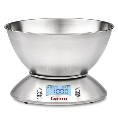 Girmi Bilancia Da Cucina Elettronica Con Ciotola Acciaio Inox Ps85 1Gr/5Kg Inox