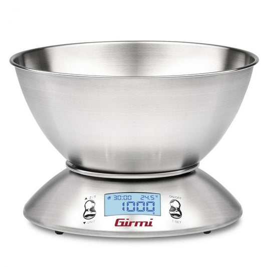 Girmi Bilancia Da Cucina Elettronica Con Ciotola Acciaio Inox Ps85 1Gr/5Kg Inox