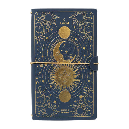 Taccuino "Astrale Sole Luna" Diario Personale da Viaggio 2 Quaderni Sostituibili: Bullet Journal Puntinato e a Righe 160 pag