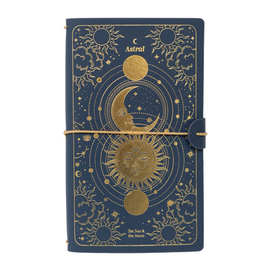 Taccuino "Astrale Sole Luna" Diario Personale da Viaggio 2 Quaderni Sostituibili: Bullet Journal Puntinato e a Righe 160 pag