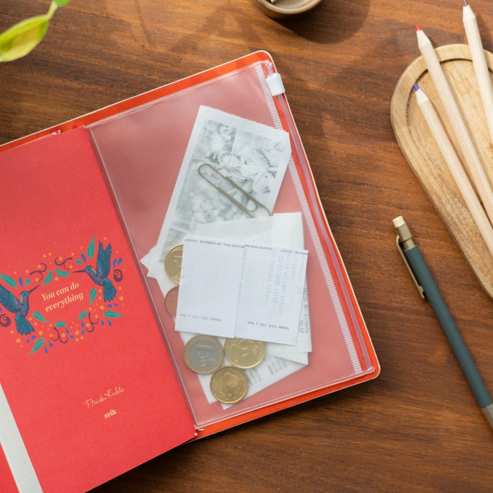 Taccuino "Frida Kahlo" Diario Personale Viaggio 2 Quaderni Sostituibili: Bullet Journal Puntinato e a Righe 160 pag