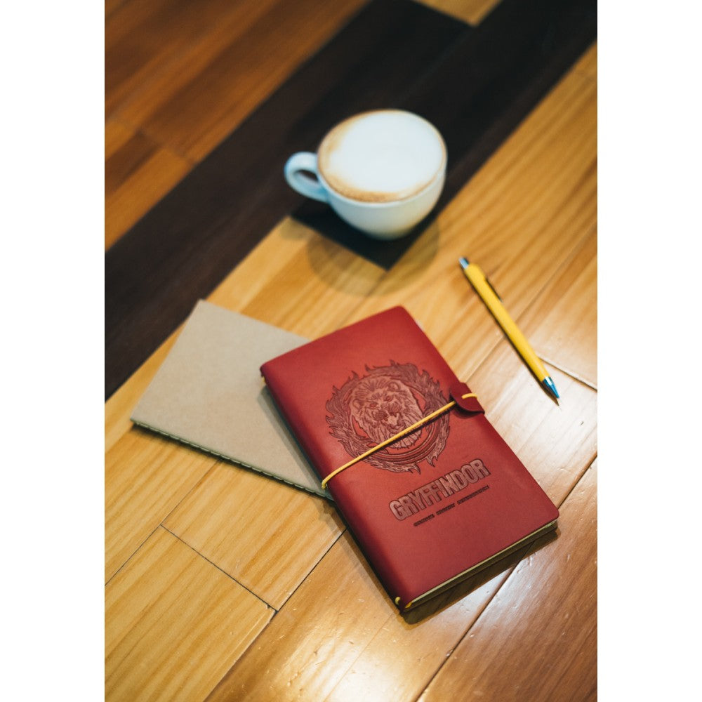 Taccuino Harry Potter "Grifondoro" Diario Personale da Viaggio 2 Quaderni Sostituibili: Bullet Journal Puntinato e a Righe 160 pag