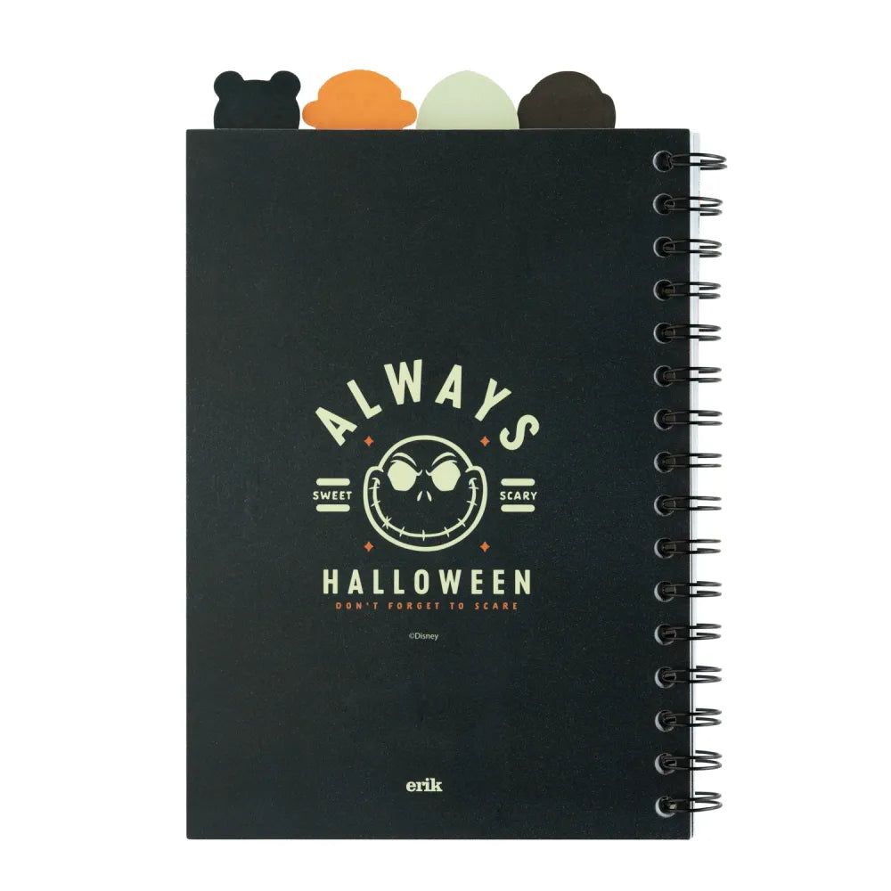 Quaderno Appunti A5 Disney (The Nightmare Before Christmas) TNBC Taccuino con Anelli Bullet Journal Puntinato Diviso in Sezioni con 4 Separatori e Copertina Morbida, 160 Pagine | Scuola Cancelleria, Diario Personale