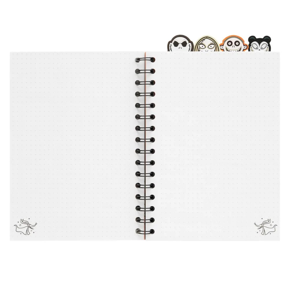 Quaderno Appunti A5 Disney (The Nightmare Before Christmas) TNBC Taccuino con Anelli Bullet Journal Puntinato Diviso in Sezioni con 4 Separatori e Copertina Morbida, 160 Pagine | Scuola Cancelleria, Diario Personale
