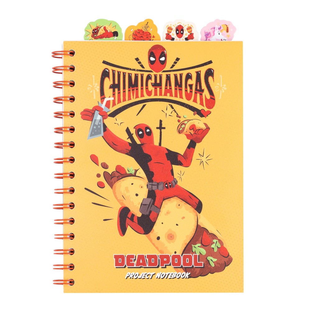 Quaderno Appunti A5 - Marvel (Deadpool) Taccuino con Anelli Bullet Journal Puntinato Diviso in Sezioni con 4 Separatori e Copertina Morbida, 160 Pagine | Scuola Cancelleria, Diario Personale