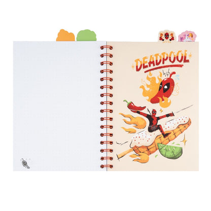 Quaderno Appunti A5 - Marvel (Deadpool) Taccuino con Anelli Bullet Journal Puntinato Diviso in Sezioni con 4 Separatori e Copertina Morbida, 160 Pagine | Scuola Cancelleria, Diario Personale