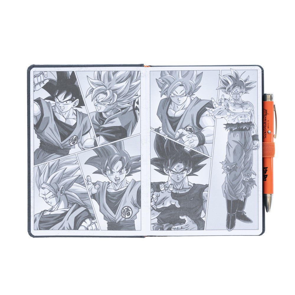 Dragon Ball - Taccuino A5 e Penna - Quaderno Appunti Pagine Bianche con Penna Proiettore a Pile, Copertina Rigida, Tasca Espandibile e Segnalibro | Diario Personale (192 Pagine) - Idea Regalo Gadget