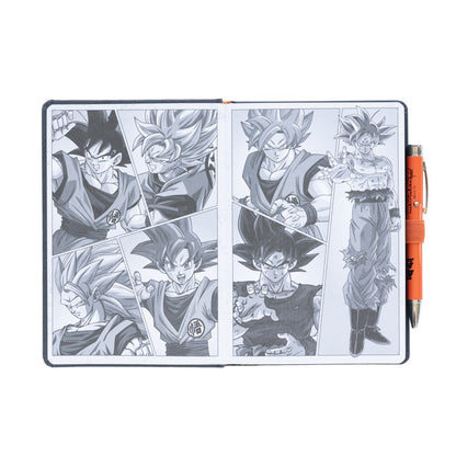 Dragon Ball - Taccuino A5 e Penna - Quaderno Appunti Pagine Bianche con Penna Proiettore a Pile, Copertina Rigida, Tasca Espandibile e Segnalibro | Diario Personale (192 Pagine) - Idea Regalo Gadget