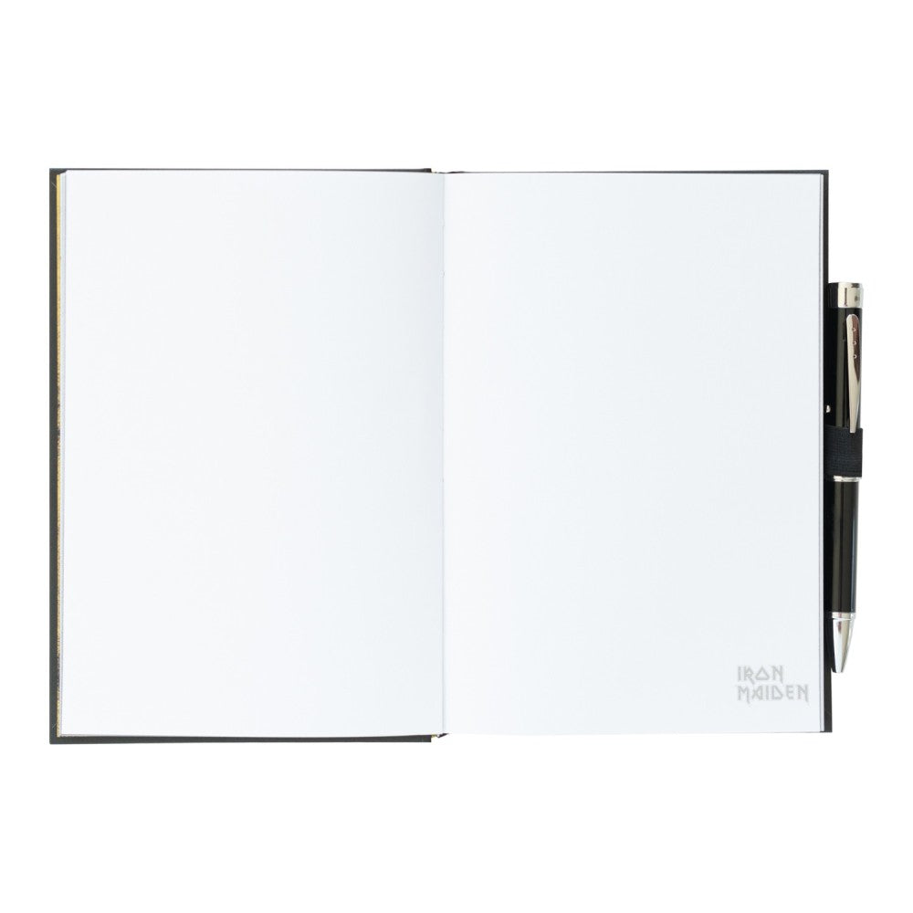 Iron Maiden - Taccuino A5 e Penna - Quaderno Appunti Pagine Bianche con Penna Proiettore a Pile, Copertina Rigida, Tasca Espandibile e Segnalibro | Diario Personale (192 Pagine) - Idea Regalo Gadget