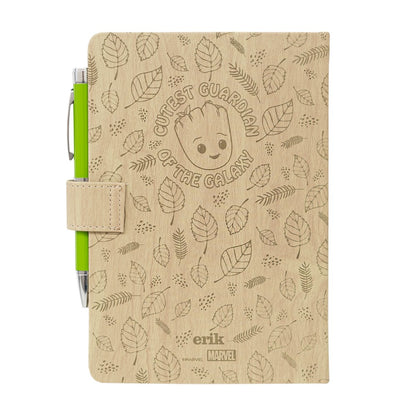 Marvel Groot - Taccuino A5 e Penna - Quaderno Appunti Pagine Bianche con Penna Proiettore a Pile, Copertina Rigida, Tasca Espandibile e Segnalibro | Diario Personale (192 Pagine) - Idea Regalo Gadget Guardian Galaxy