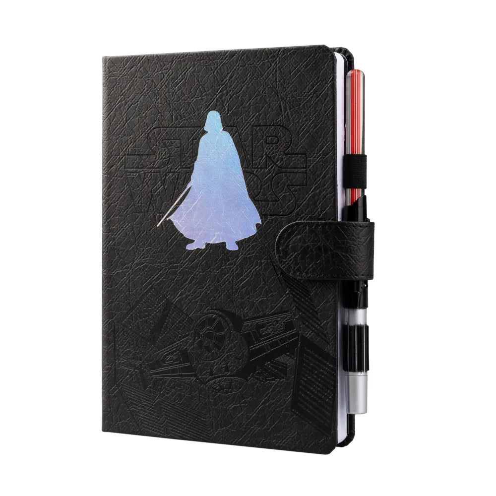 Star Wars (DARTH VADER) Taccuino A5 e Penna - Quaderno Appunti Pagine Bianche con Penna Proiettore a Pile, Copertina Rigida, Tasca Espandibile e Segnalibro | Diario Personale (192 Pagine) - Idea Regalo Gadget Tv
