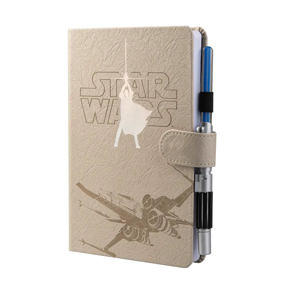Star Wars (LUKE SKYWALKER) Taccuino A5 e Penna - Quaderno Appunti Pagine Bianche con Penna Proiettore a Pile, Copertina Rigida, Tasca Espandibile e Segnalibro | Diario Personale (192 Pagine) - Idea Regalo Gadget Tv