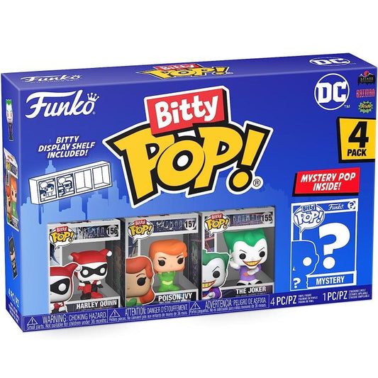 Funko Bitty Pop! Dc Comics 4Pack - Harley Quinn/Poison/The Joker +Figure Mistery