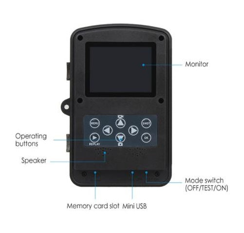 Fototrappola Mimetica Videocamera Spia Telecamera Caccia 24 Led Infrarosso Ip66