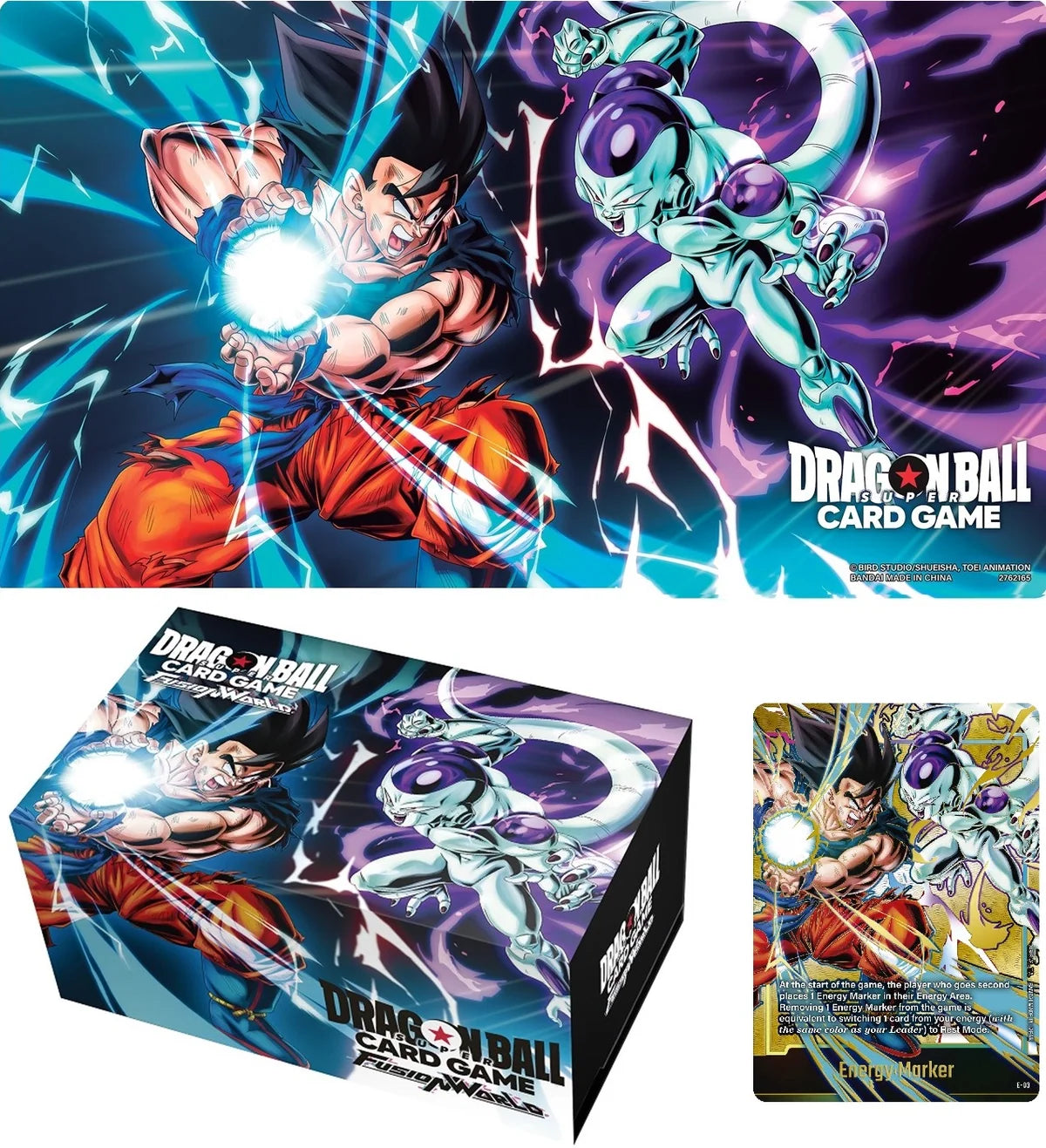Dragon Ball Super Fusion World Set Accessori 01 Son Goku vs Frieza – Tappetino e Porta Carte