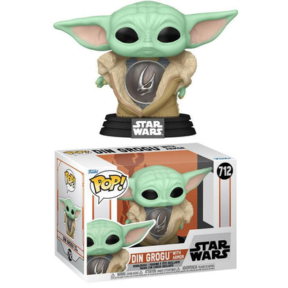 Funko Pop ! Star Wars (712) Din Grogu - With Armor Vinyl Figure 9Cm Statuetta