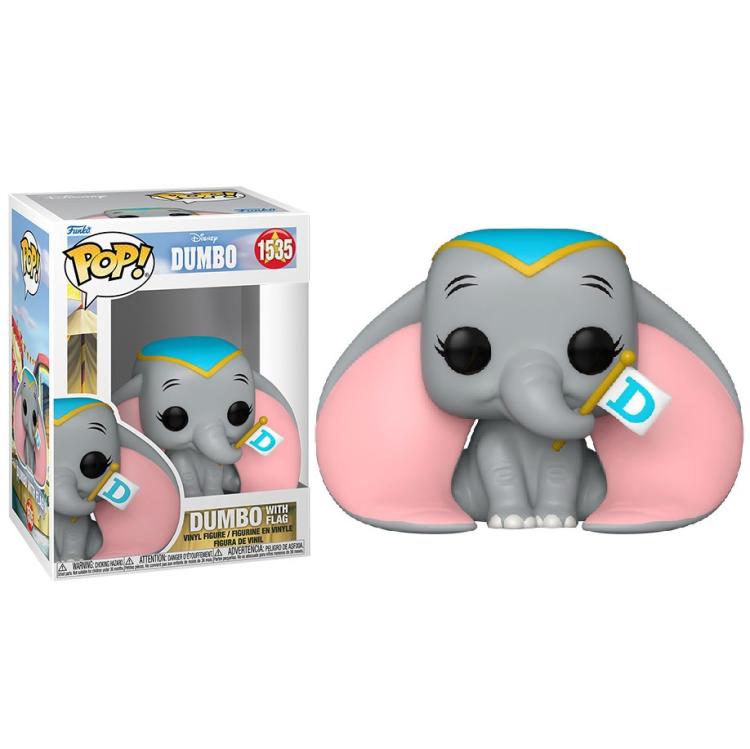 Funko Pop ! Disney - Dumbo (1535) Dumbo With Flag Vinyl Figure 9Cm Statuetta