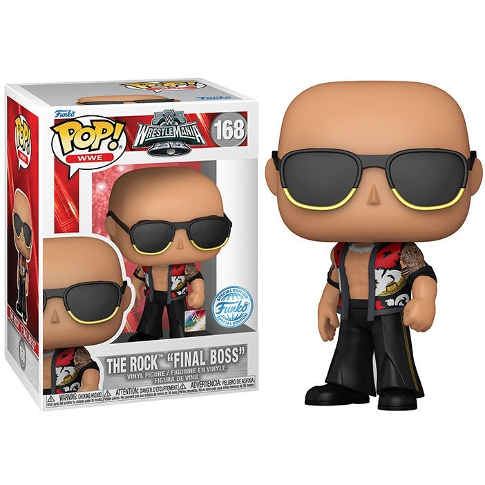 Funko Pop ! Wwe (168) The Rock "Final Boss" Vinyl Figure 9Cm Statuetta