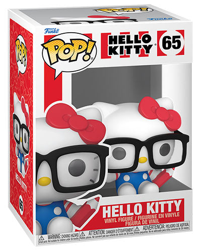Funko Pop ! Sanrio Hello Kitty - (65) Hello Kitty Nerd W/ Glasses Figure Hk 9Cm