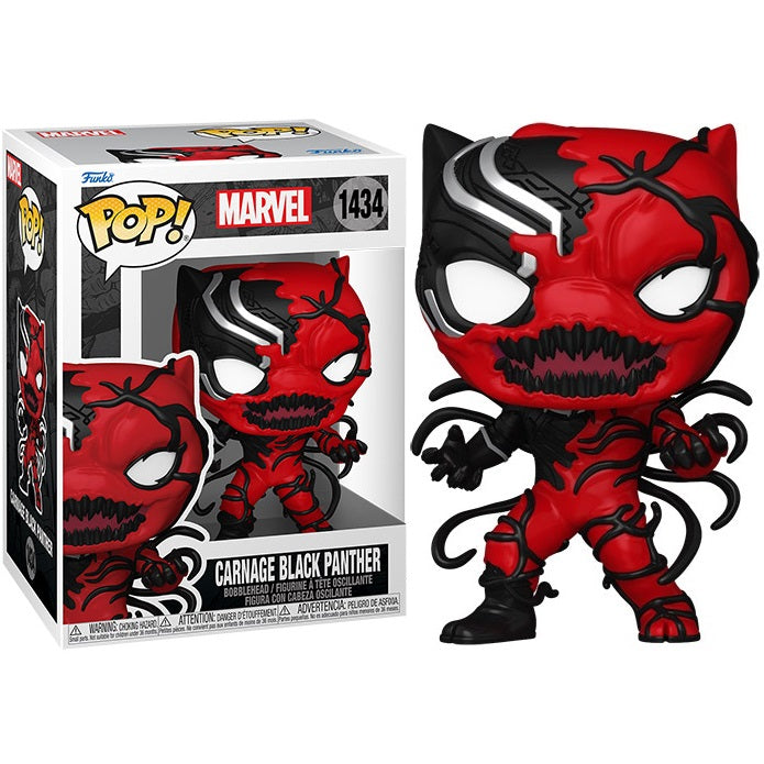 Funko Pop ! Marvel (1434) Carnage Black Panther Vinyl Figure 9Cm Statuetta