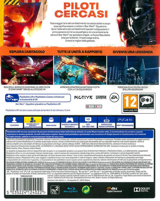 Star Wars: Squadrons Ps4 Gioco Italiano Playstation 4 Vr Compatibile Ita Nuovo
