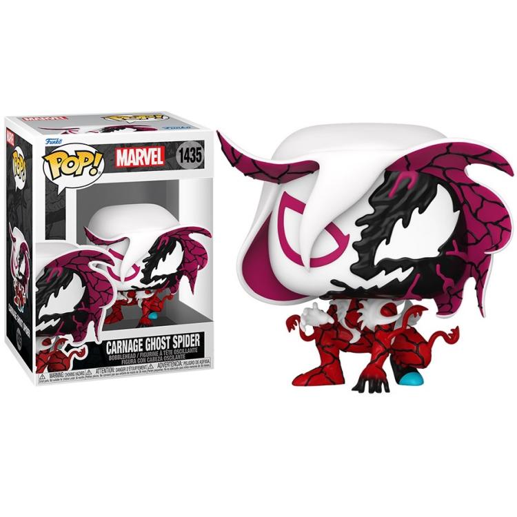 Funko Pop ! Marvel (1435) Carnage Ghost Spider Vinyl Figure 9Cm Statuetta Statua