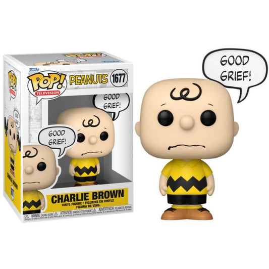 Funko Pop ! Television - Peanuts (1677) Charlie Brown (Good Grief) Figure 9Cm