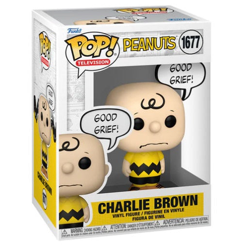 Funko Pop ! Television - Peanuts (1677) Charlie Brown (Good Grief) Figure 9Cm