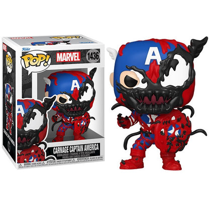 Funko Pop ! Marvel (1436) Carnage Capitain America Vinyl Figure 9Cm Statuetta
