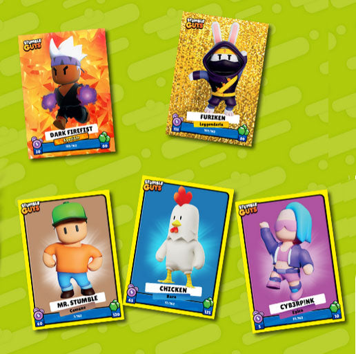 Stumble Guys 1 Bustina Cards Stumble Invasion Carte 4 Card Standard + 1 Speciale