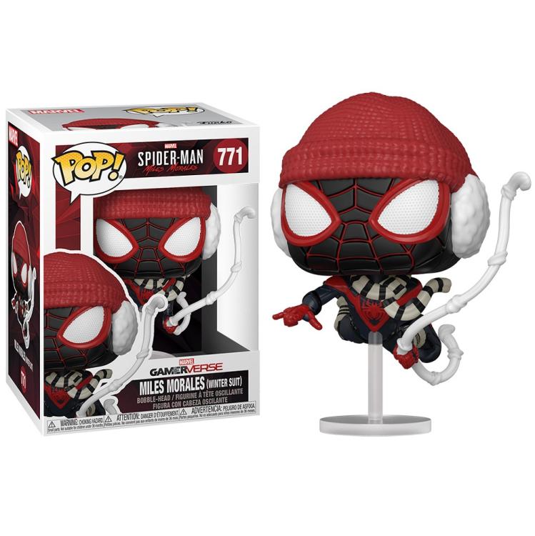 Funko Pop ! Spiderman Miles Morales - (771) Spider-Man Winter Suit Figure 9Cm