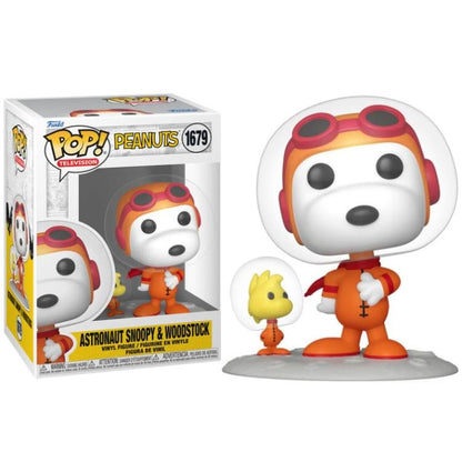 Funko Pop ! Television - Peanuts (1679) Astronaut Snoopy & Woodstock Figure 9Cm