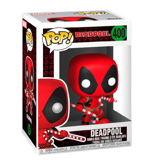 Funko Pop ! Marvel Deadpool (400) Candy Canes Deadpool Figure Bobble Vinyl 9Cm