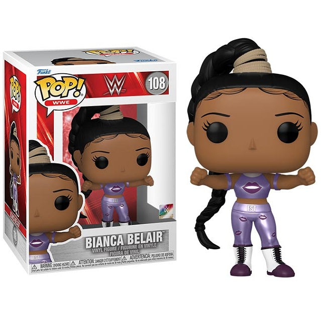 Funko Pop ! Wwe Wrestling - Bianca Belair (108) Kiss Dress Purple Figure 9Cm
