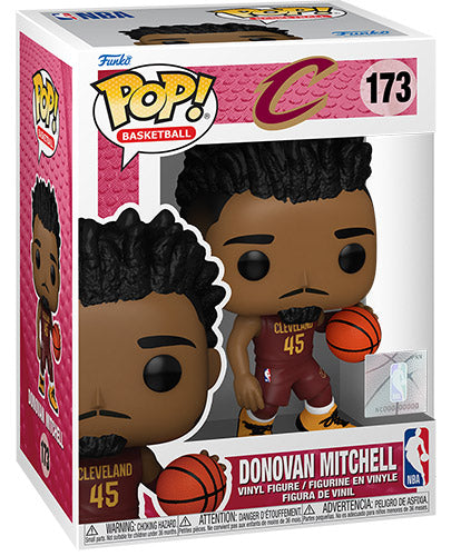 Funko Pop ! Basketball Cavs Cavaliers Nba - (173) Donovan Mitchell Figure 9Cm
