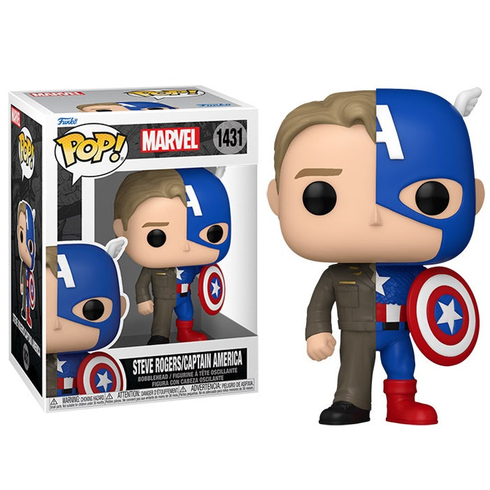Funko Pop ! Marvel Split - (1431) Steve Rogers / Captain America Figure 9Cm