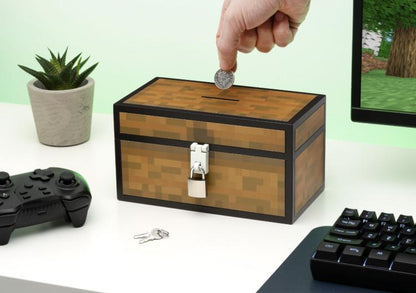 Paladone - Minecraft Chest Money Box Salvadanaio Forziere + Lucchetto (2 Chiavi)