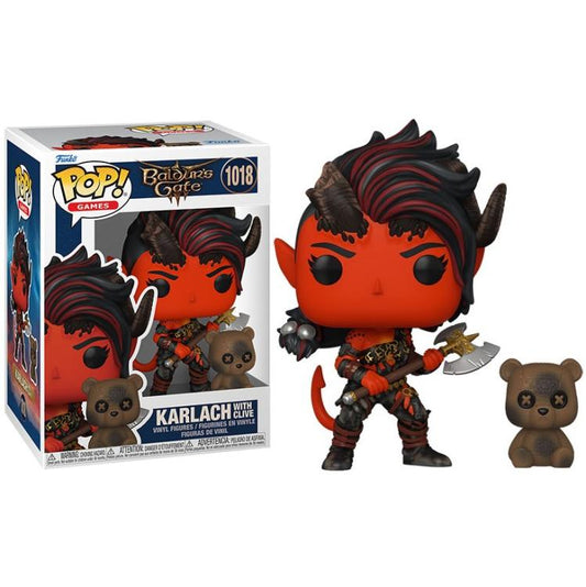 Funko Pop ! Games Baldur'S Gate (1018) Karlach W/Clive Vinyl Figure 9Cm Statua