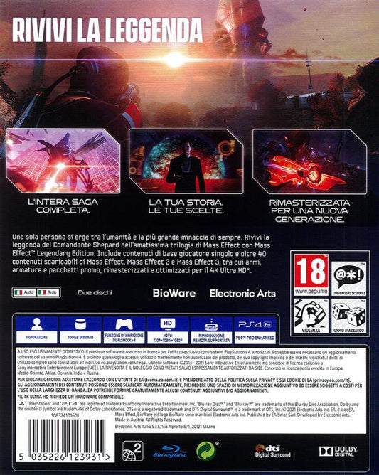 Mass Effect Legendary Edition Ps4 Gioco Italiano Trilogy Playstation 4 Pal Ita