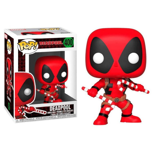 Funko Pop ! Marvel Deadpool (400) Candy Canes Deadpool Figure Bobble Vinyl 9Cm