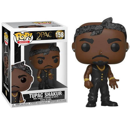 Funko Pop ! Rocks 2Pac - (158) Tupac Shakur W/ Bandana Figure Vinyl Gold Outfit