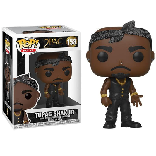 Funko Pop ! Rocks 2Pac - (158) Tupac Shakur W/ Bandana Figure Vinyl Gold Outfit