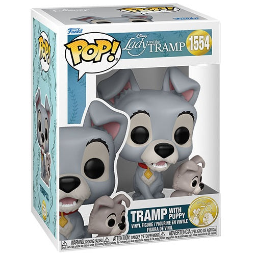 Funko Pop ! Disney Lilli E Il Vagabondo 70Th - (1554) Tramp W/ Puppy Figure 9Cm