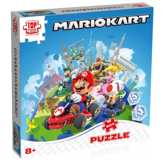 Puzzle 500Pz Mario Kart In Giro Per Il Mondo - Swiitch 2 Nintendo + Poster Moves