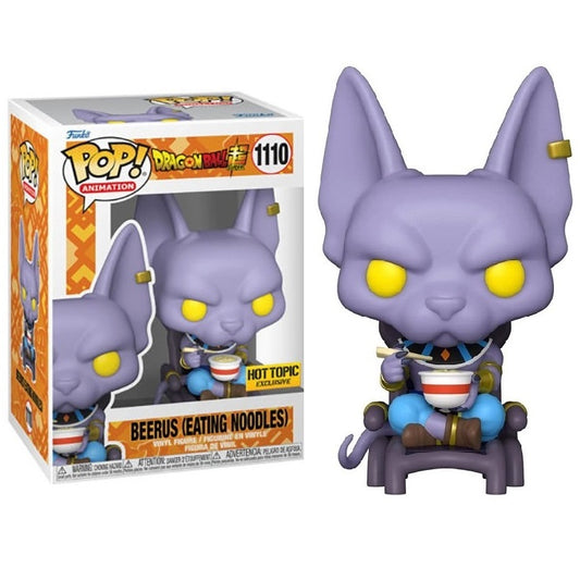 Funko Pop ! Animation Dragonball - (1110) Beerus Eating Noodles Hot Topic 9Cm