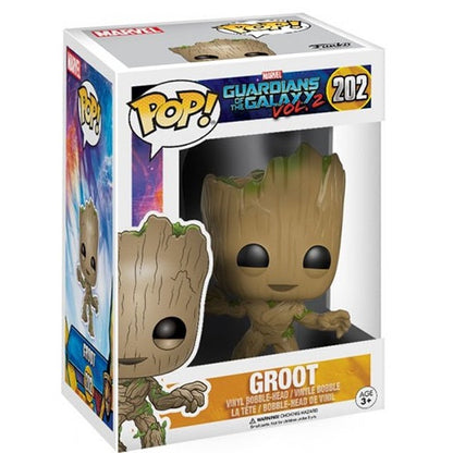 Funko Pop ! Marvel Guardians Of The Galaxy Vol. 2 (202) Groot Vinyl Figure 9Cm