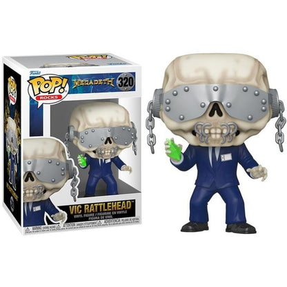 Funko Pop ! Rocks - Megadeth Vic Rattlehead (320) Vinyl Figure 9Cm Rock Skull