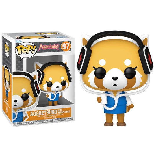 Funko Pop ! Animation Aggretsuko - (97) Aggretsuko W/ Headphones Figure 9Cm