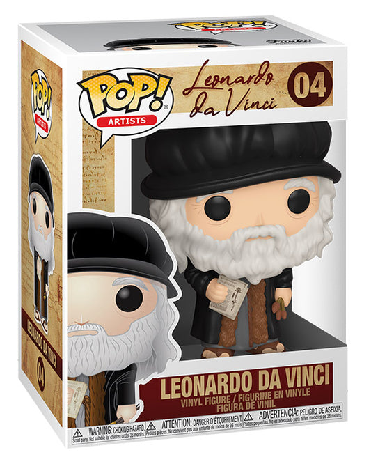 Funko Pop ! Artists Icons - (04) Leonardo Da Vinci Figure Vinyl 9Cm In Stock